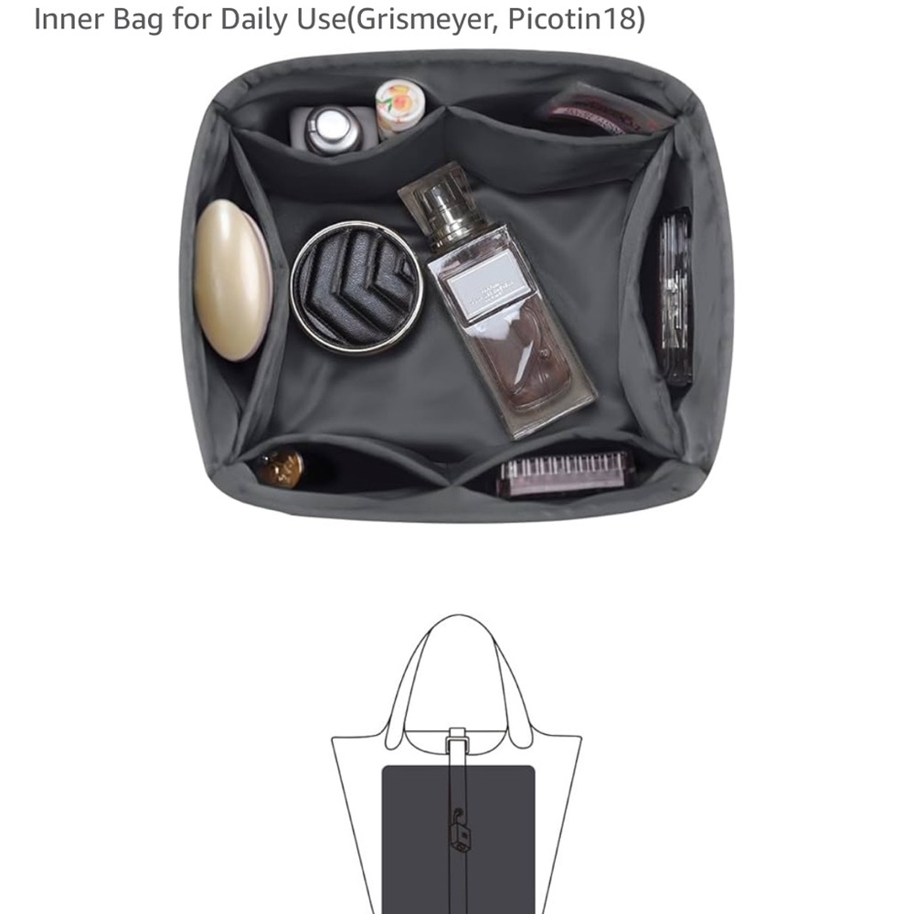 Gray Cosmetic Bag with Multiple Compartments